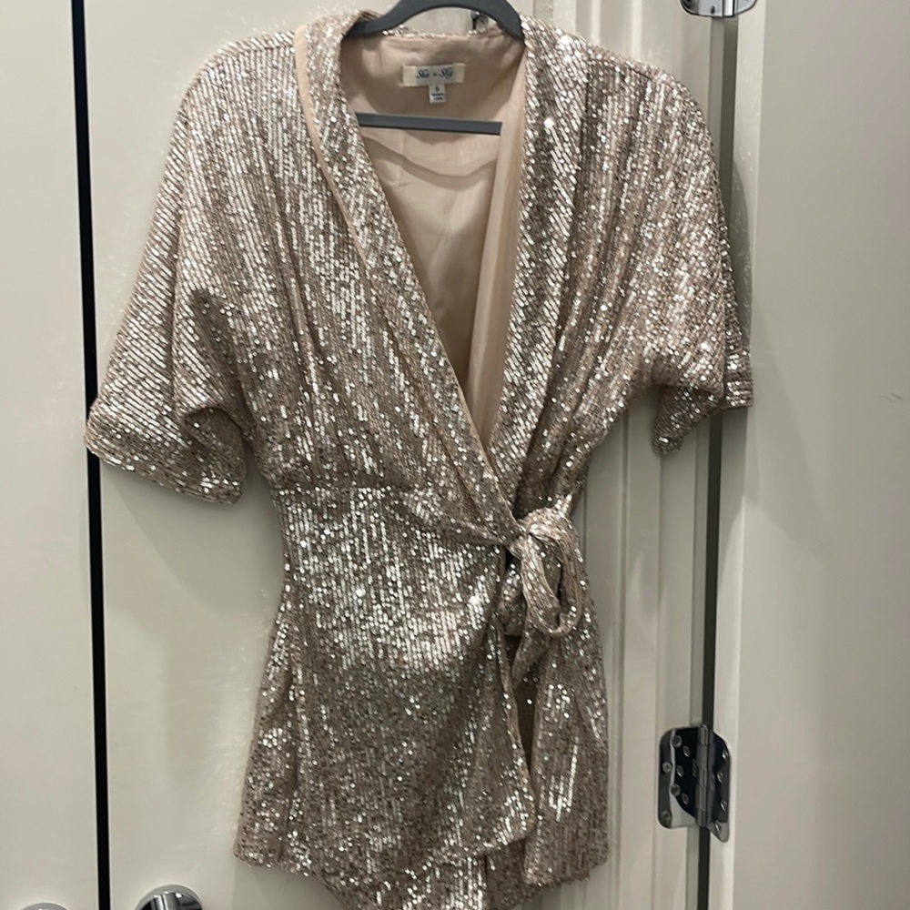 Sparkle tie Romper; never worn!
